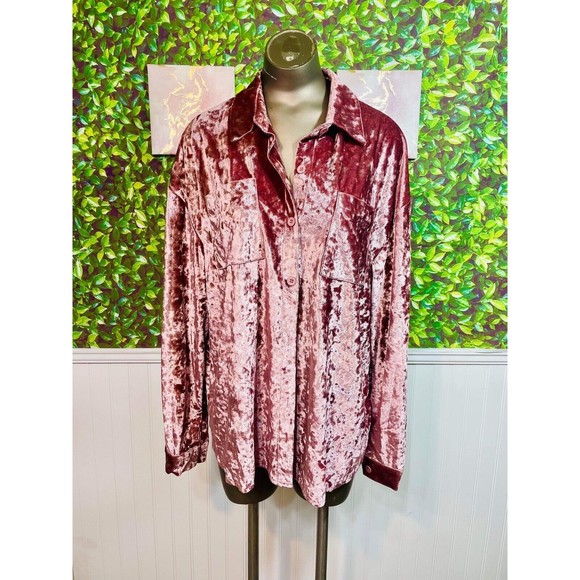 Sizes S-XL Valentine’s Day Crushed Velvet Light Pink Womens Great Quality S-XL - Picture 2 of 2